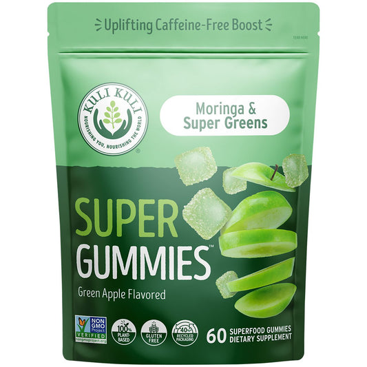 Moringa & Super Greens Superfood Gummies - SuperGummies - Green Apple (60 Gummies)