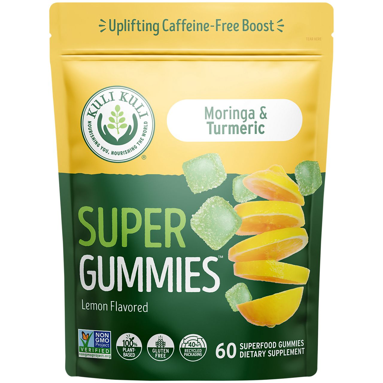 Moringa & Turmeric Superfood Gummies - SuperGummies - Lemon (60 Gummie ...