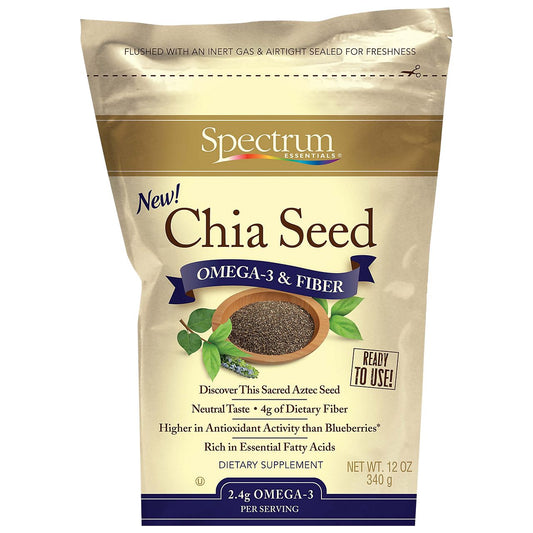 Chia Seed for Omega-3 & Fiber - Rich in Antioxidants (12 Ounces)