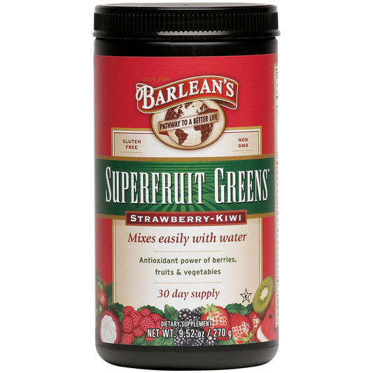 Greens Powder - Superfood to Alkalinize & Energize - Strawberry Kiwi (30 Servings)
