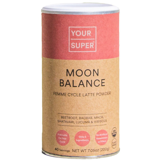 Organic Moon Balance Femme Cycle Latte Powder - Plant-Based Drink Mix to Support Women's Health (7 Oz. / 40 Servings)