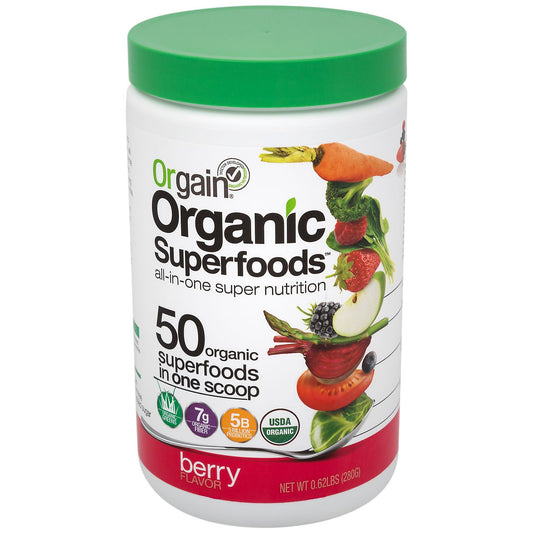 Organic Superfood Powder with 7 Grams of Organic Fiber - Berry (20 Servings)