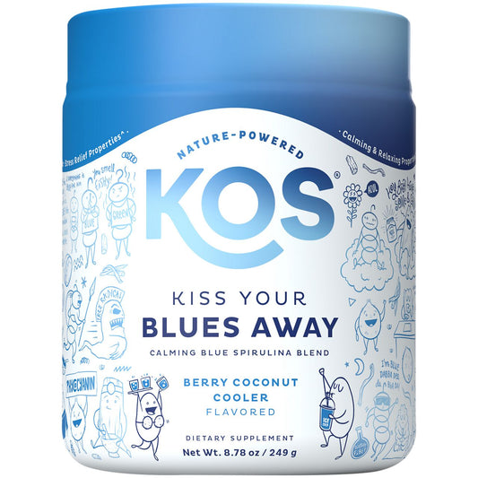Kiss Your Blues Away - Calming Blue Spirulina Blend - Berry Coconut Cooler (8.78 Oz. / 28 Servings)